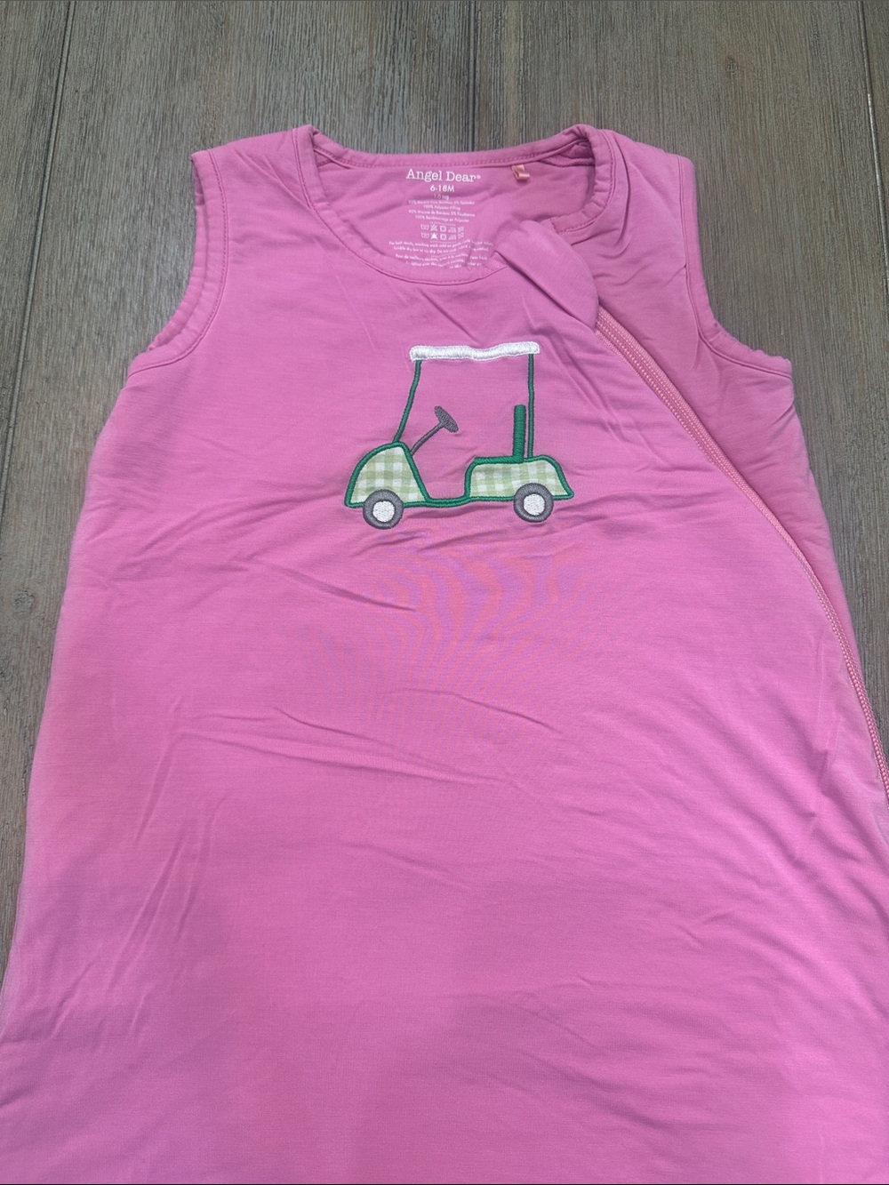 Angel Dear Pink Golf Cart Sleep Sack | Size 6-18 Months 1.0 tog